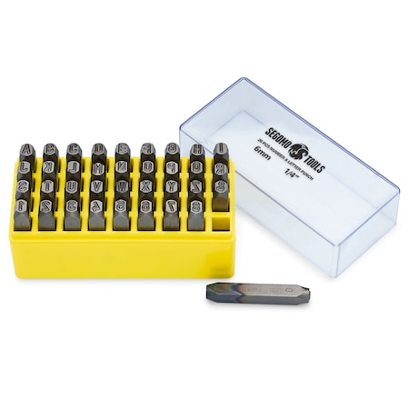 Segomo Tools 36 Piece 6mm 1/4 Inch Professional Letter & Number Punch Stamp Set STAMPSET14